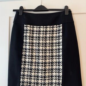 Etcetera Black and White Houndstooth Pencil Skirt